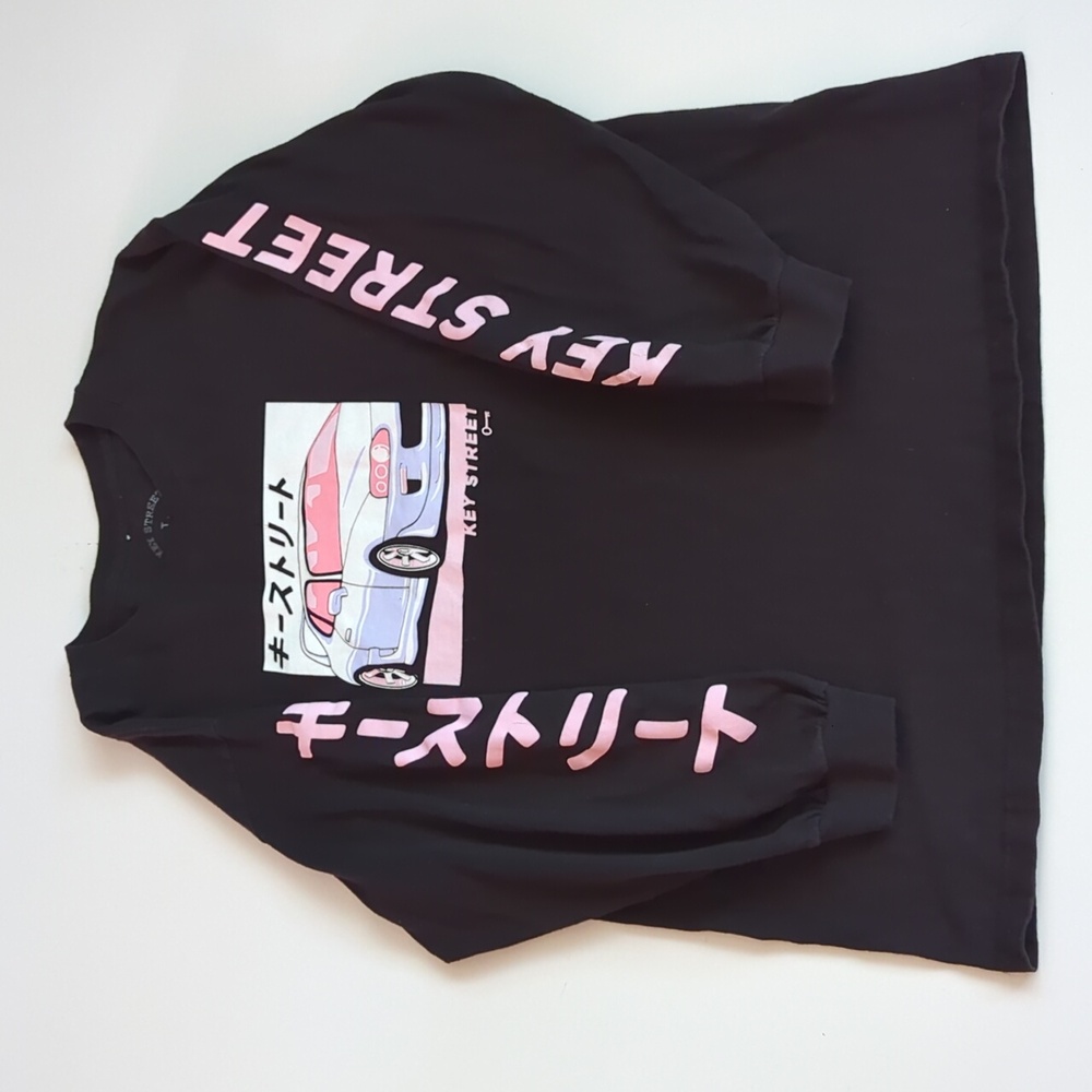 Key Street Black Long Sleeve T-Shirt Men's Size Large Supra Drift Car